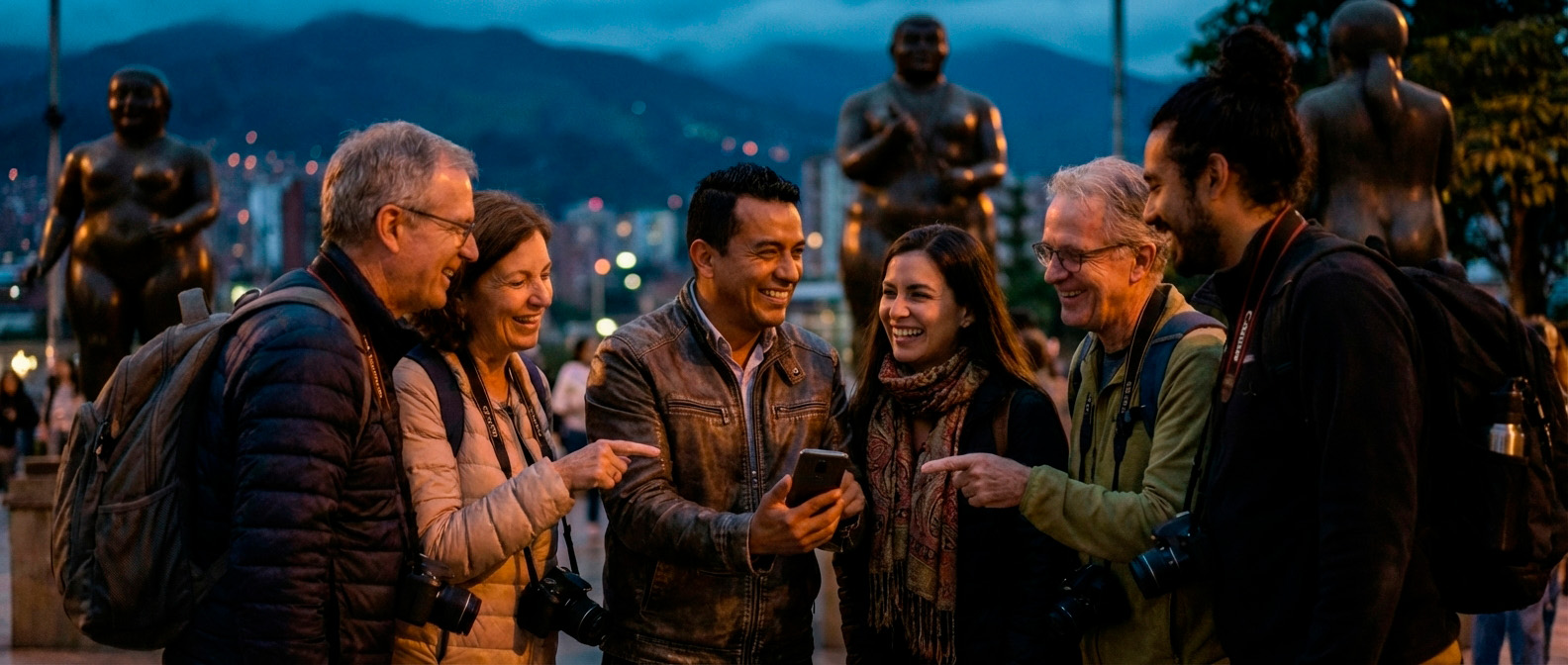Guía turístico utilizando traducción en tiempo real